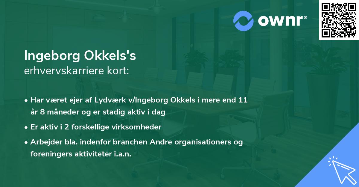 Ingeborg Okkels's erhvervskarriere kort