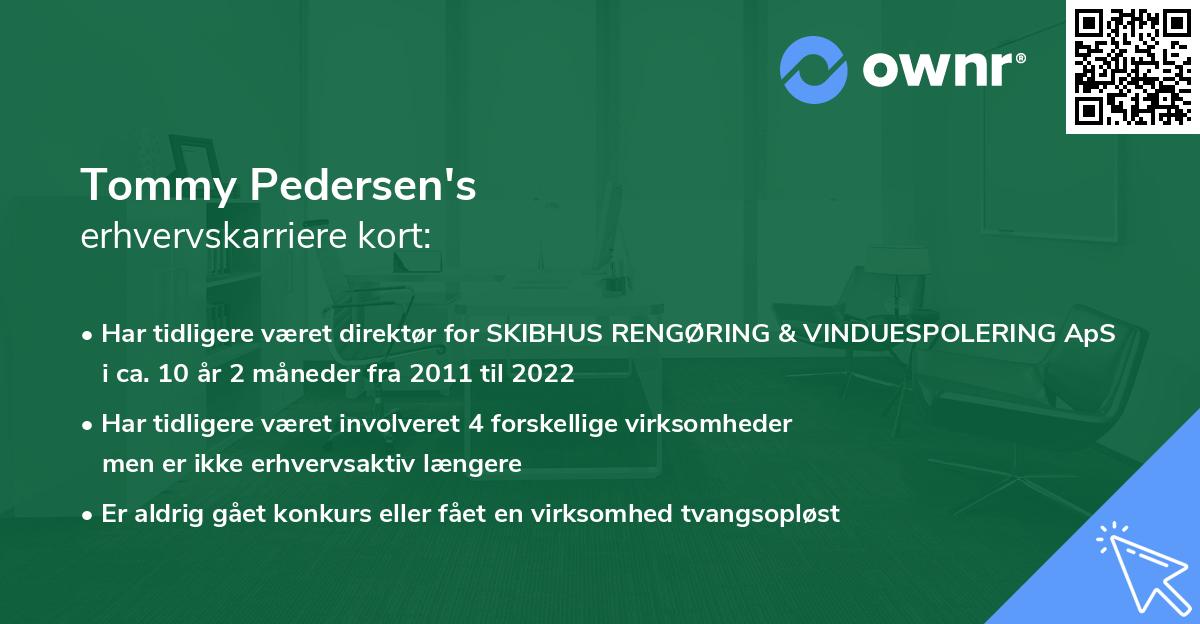 Tommy Pedersen's erhvervskarriere kort