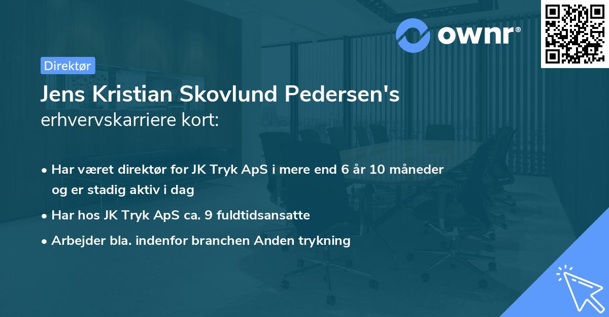 Jens Kristian Skovlund Pedersen's erhvervskarriere kort
