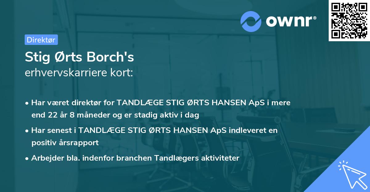 Stig Ørts Borch's erhvervskarriere kort