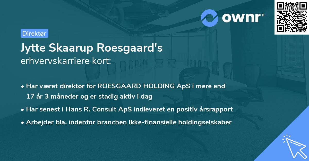 Jytte Skaarup Roesgaard's erhvervskarriere kort