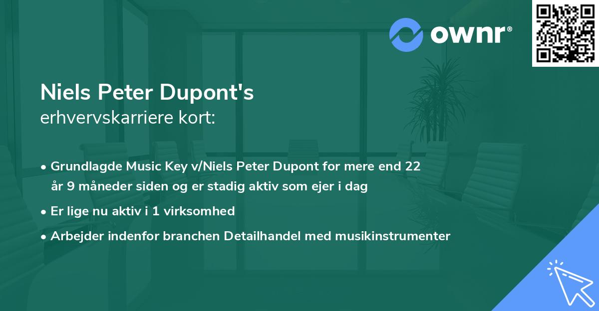 Niels Peter Dupont's erhvervskarriere kort