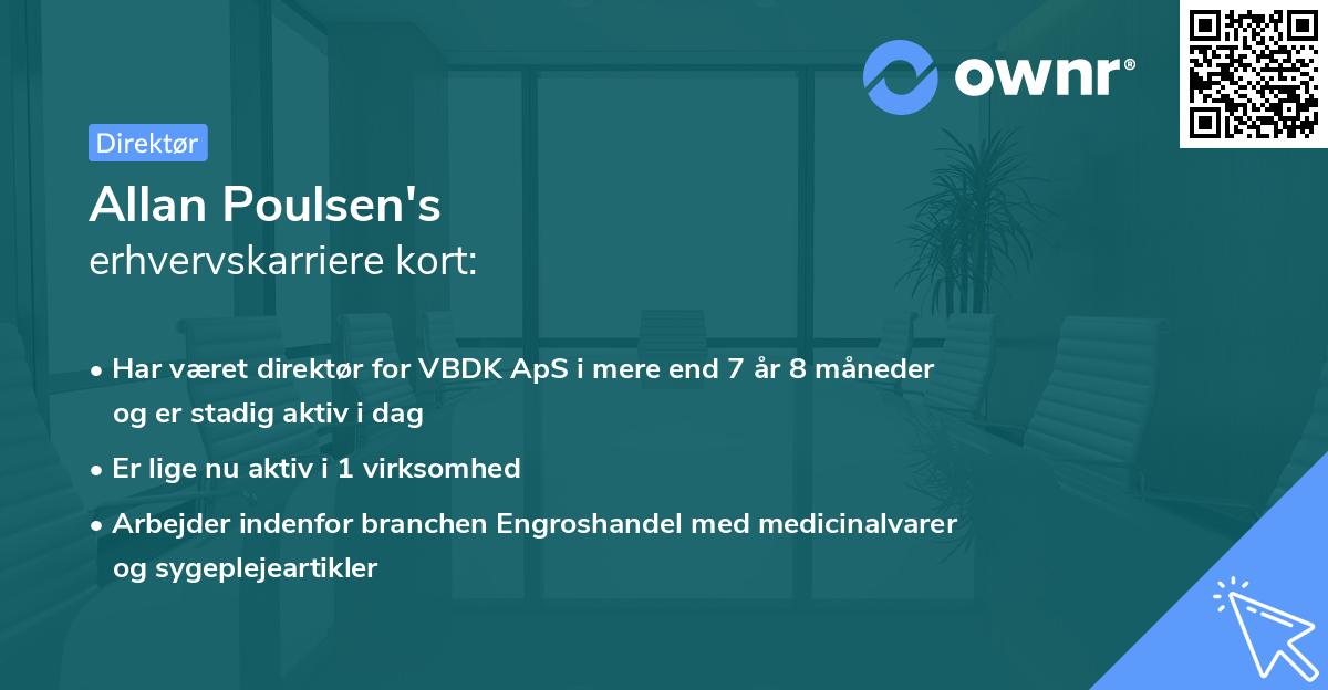 Allan Poulsen's erhvervskarriere kort