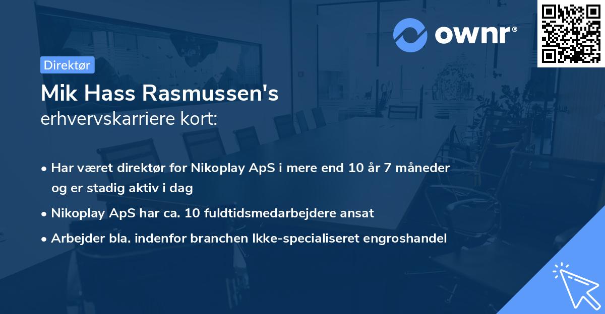 Mik Hass Rasmussen's erhvervskarriere kort