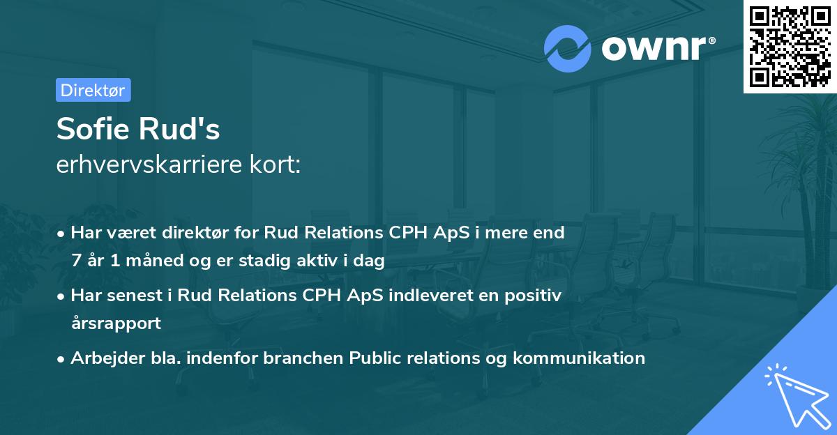 Sofie Rud's erhvervskarriere kort