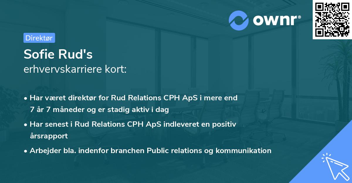 Sofie Rud's erhvervskarriere kort