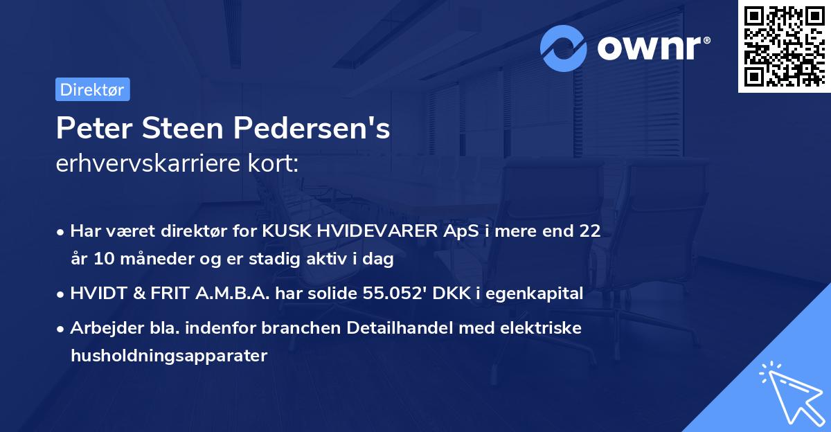 Peter Steen Pedersen's erhvervskarriere kort