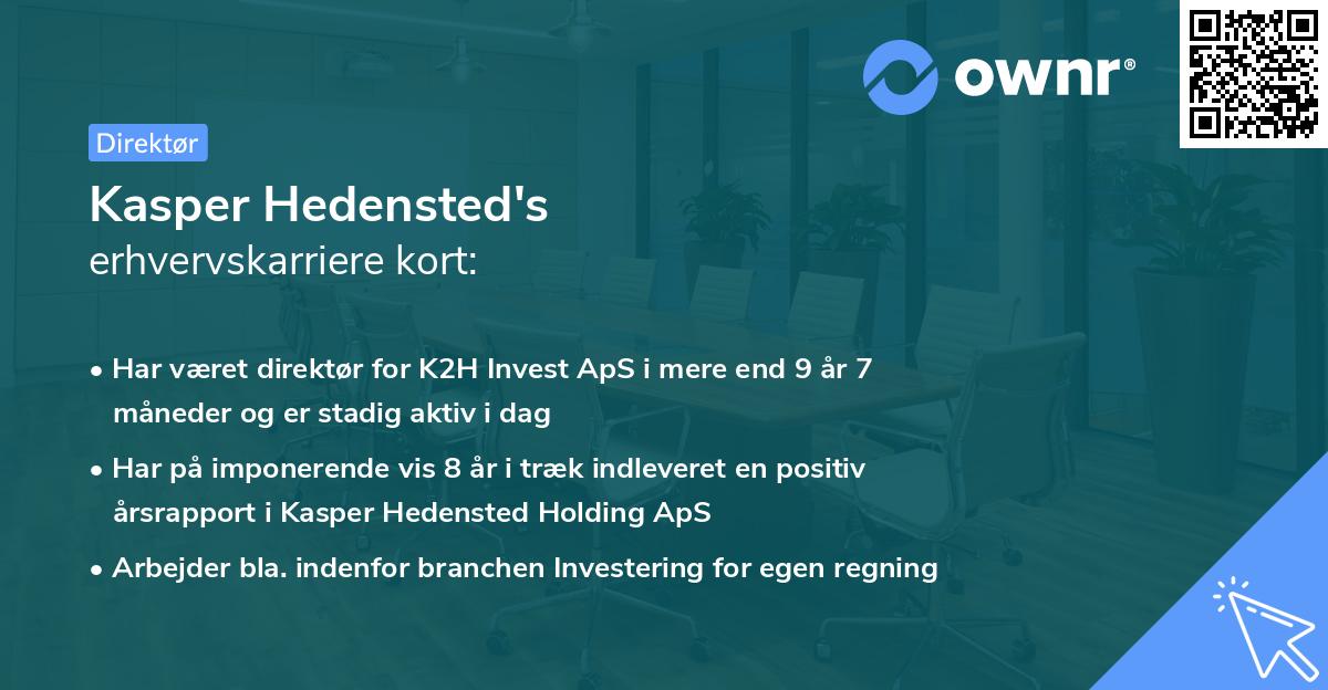 Kasper Hedensted's erhvervskarriere kort
