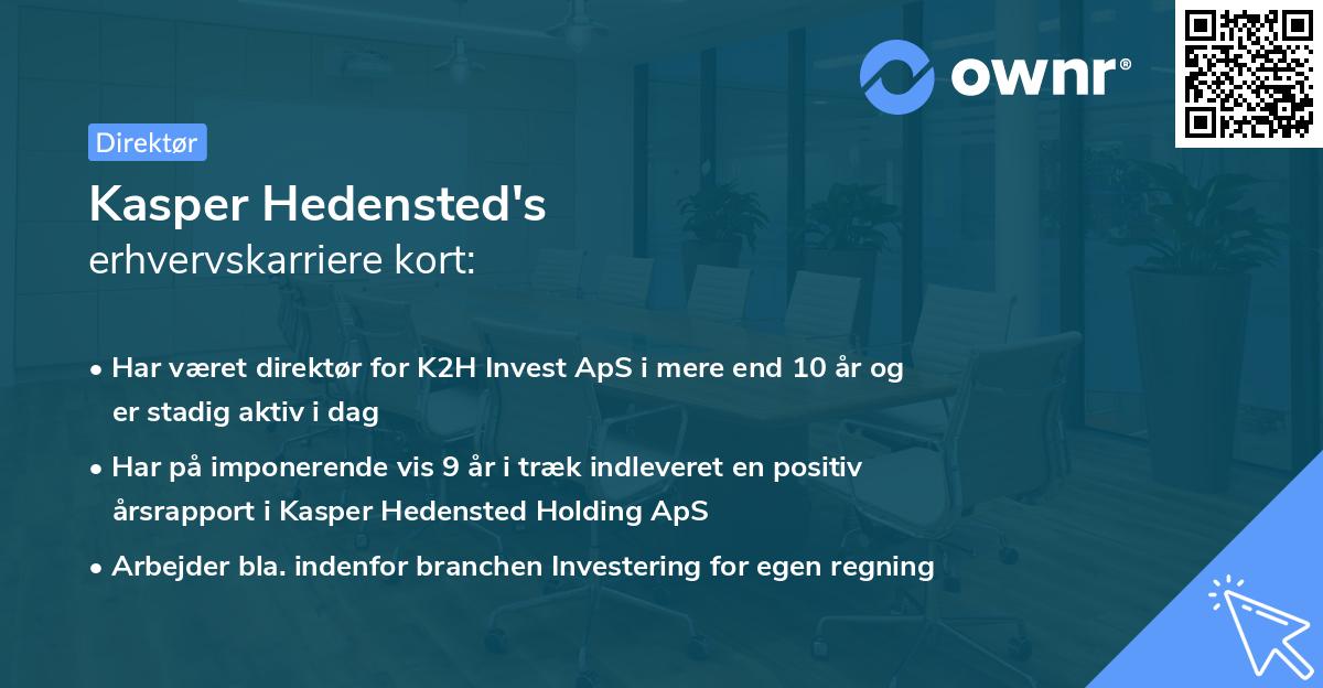Kasper Hedensted's erhvervskarriere kort