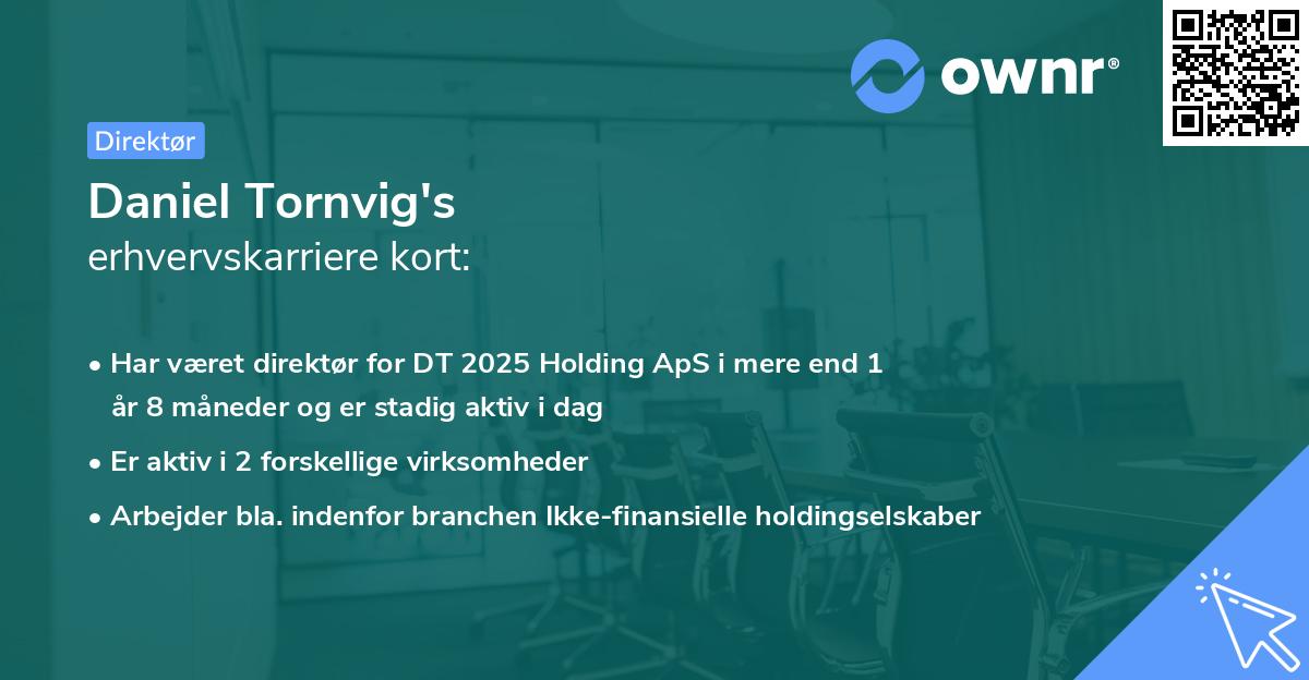 Daniel Tornvig's erhvervskarriere kort