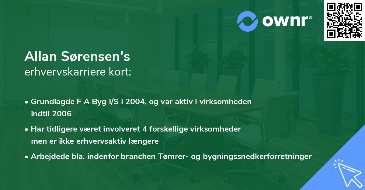 Allan Sørensen's erhvervskarriere kort