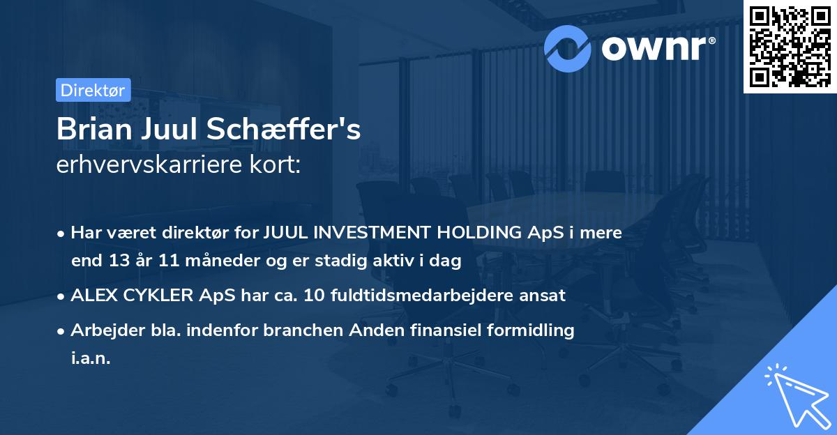 Brian Juul Schæffer's erhvervskarriere kort