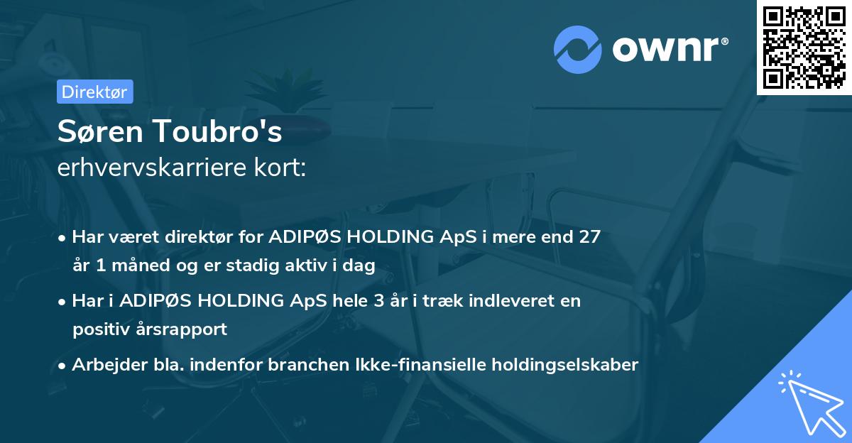 Søren Toubro's erhvervskarriere kort