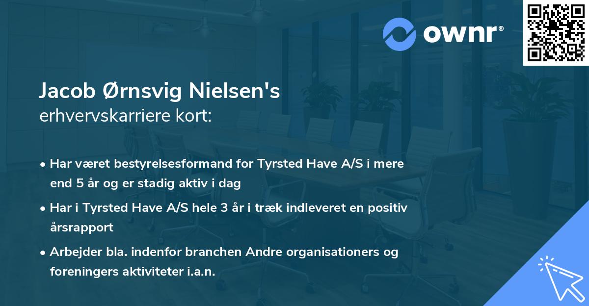Jacob Ørnsvig Nielsen's erhvervskarriere kort