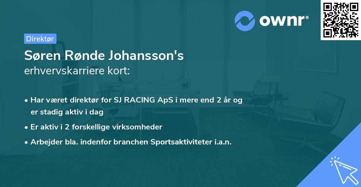 Søren Rønde Johansson's erhvervskarriere kort