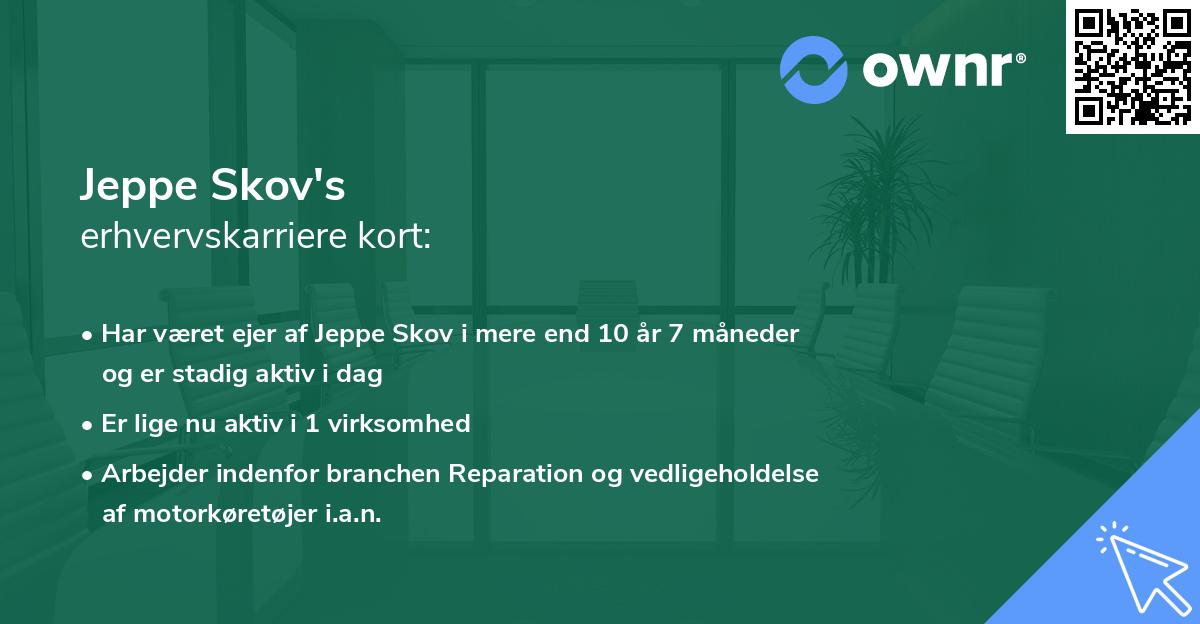 Jeppe Skov's erhvervskarriere kort