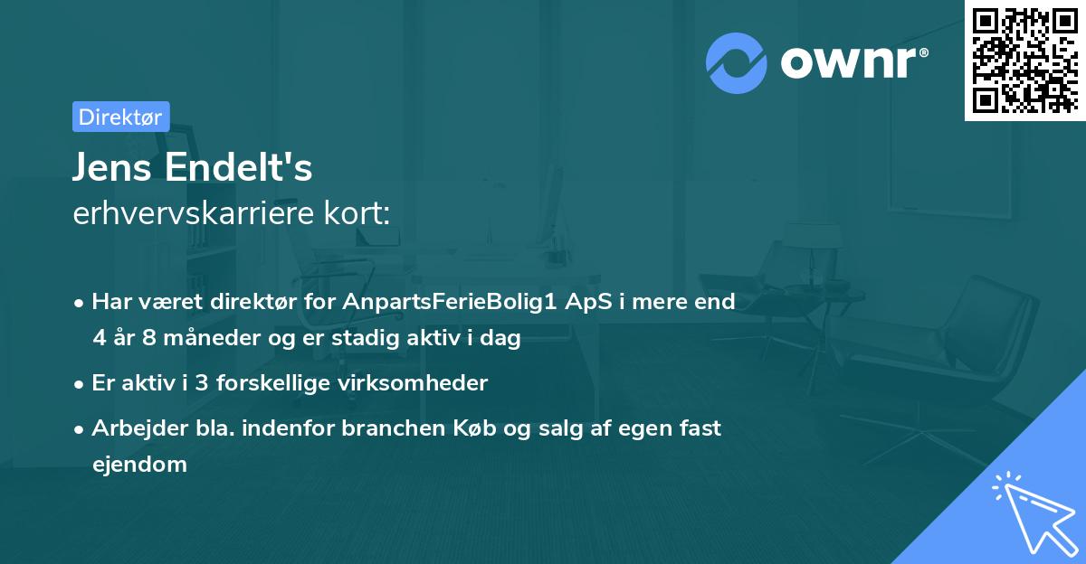 Jens Endelt's erhvervskarriere kort