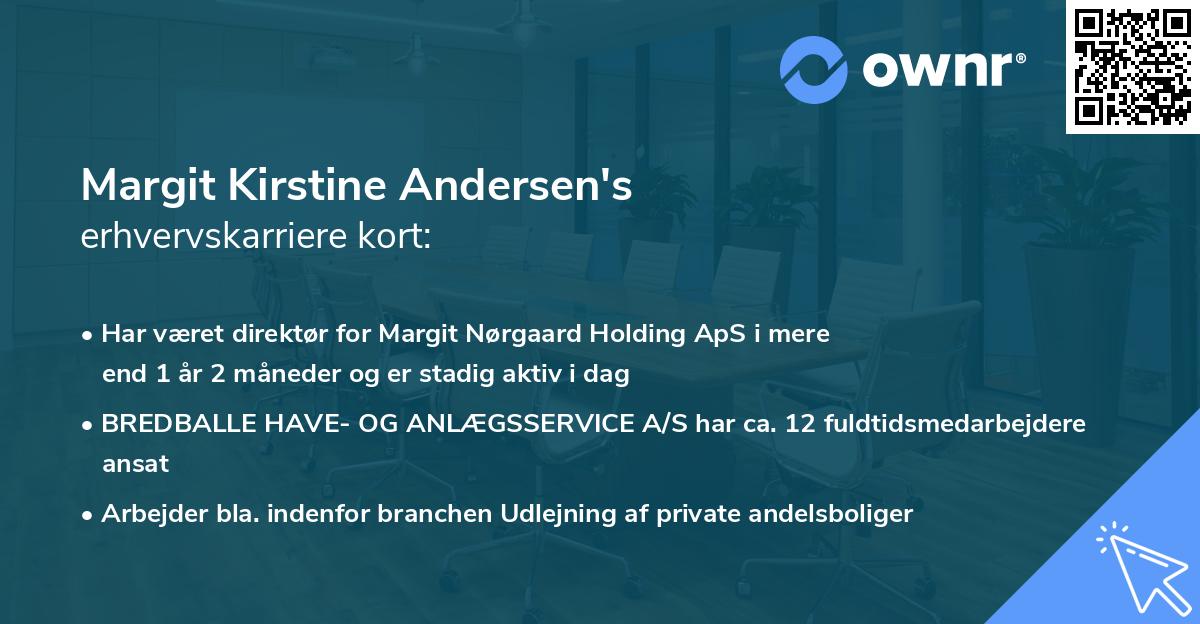 Margit Kirstine Andersen's erhvervskarriere kort