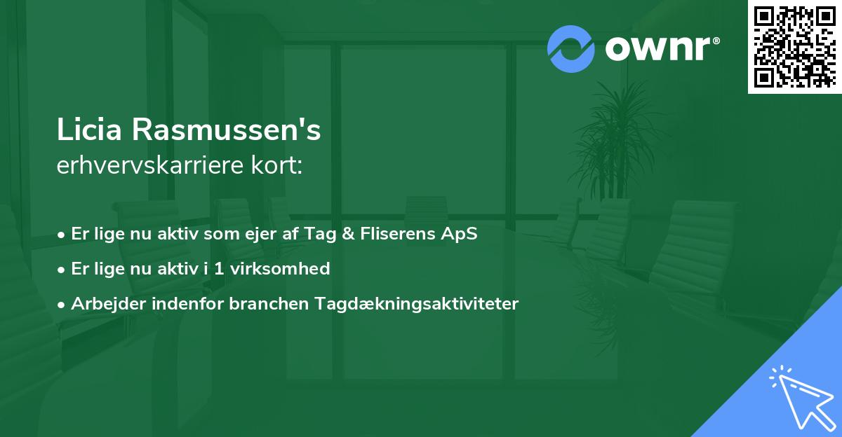 Licia Rasmussen's erhvervskarriere kort