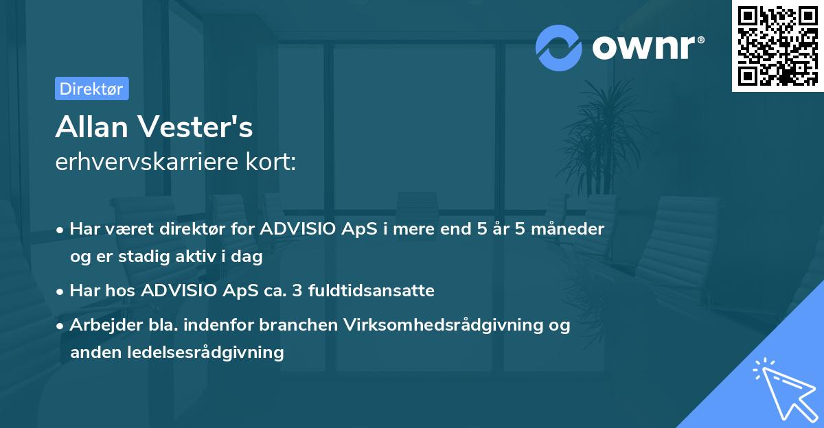 Allan Vester's erhvervskarriere kort