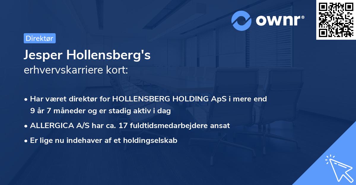 Jesper Hollensberg's erhvervskarriere kort