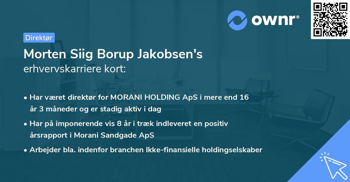 Morten Siig Borup Jakobsen's erhvervskarriere kort