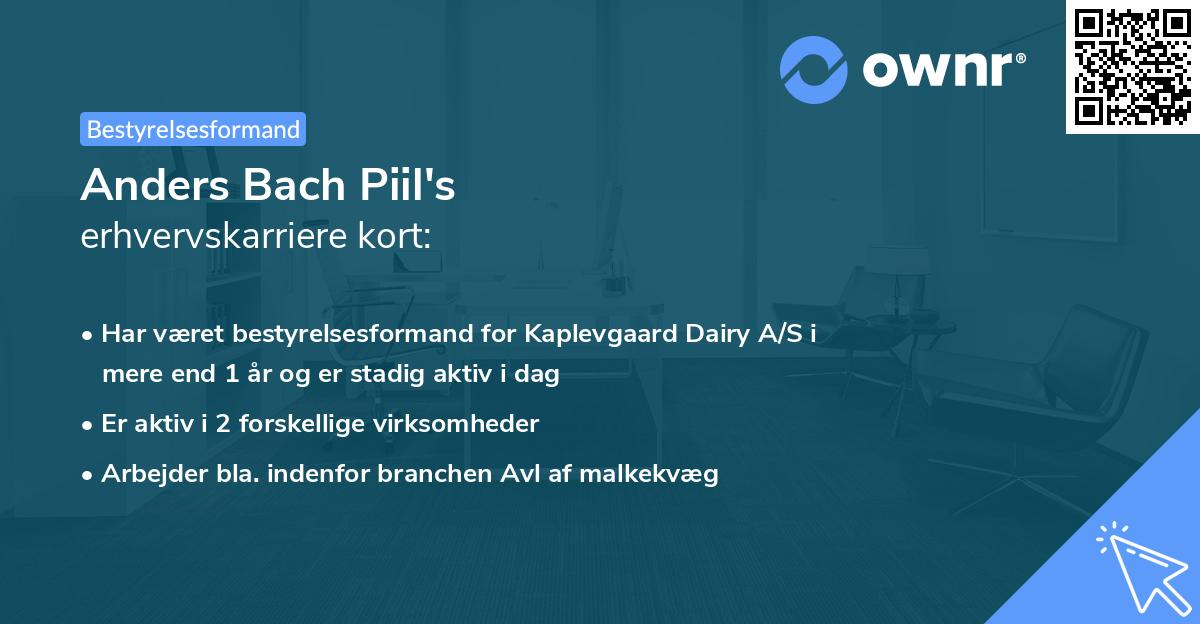 Anders Bach Piil's erhvervskarriere kort