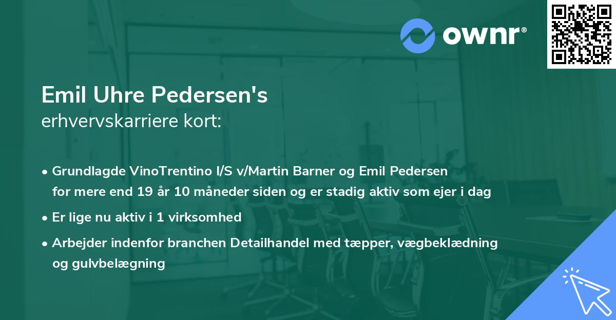 Emil Uhre Pedersen's erhvervskarriere kort