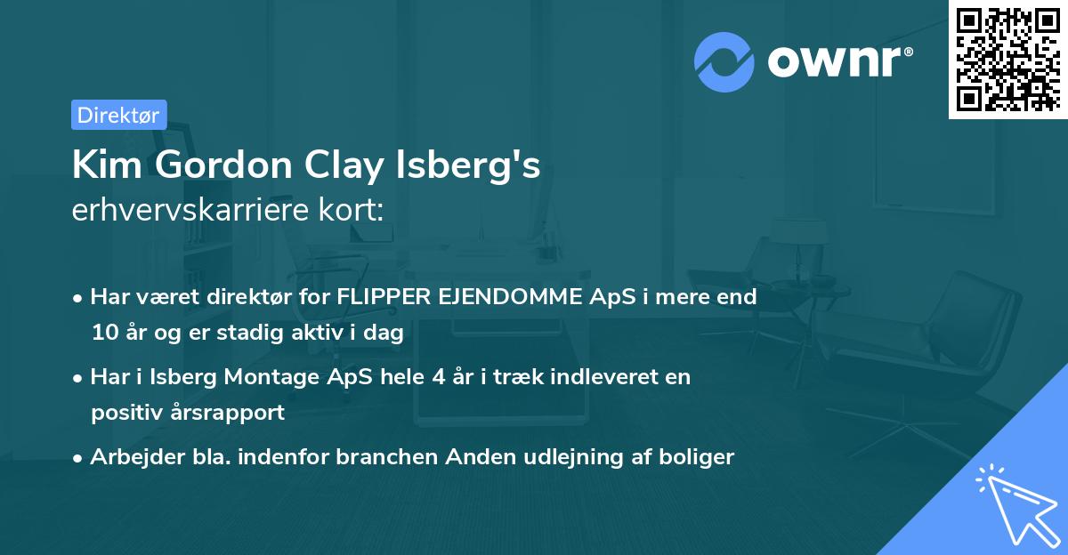 Kim Gordon Clay Isberg's erhvervskarriere kort