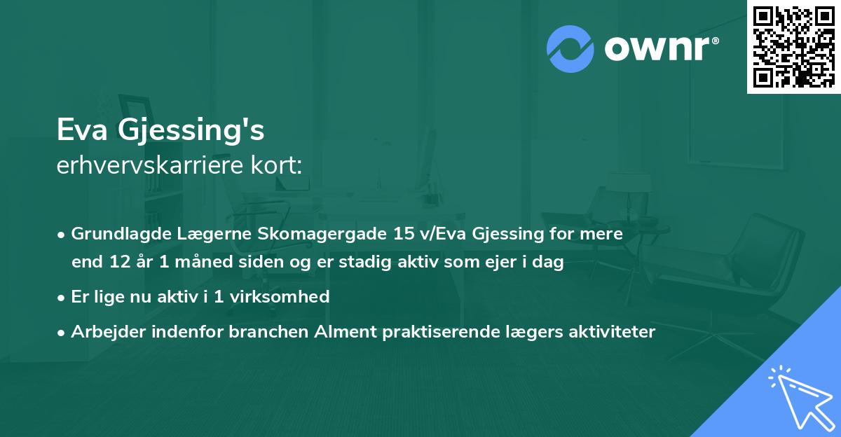 Eva Gjessing's erhvervskarriere kort