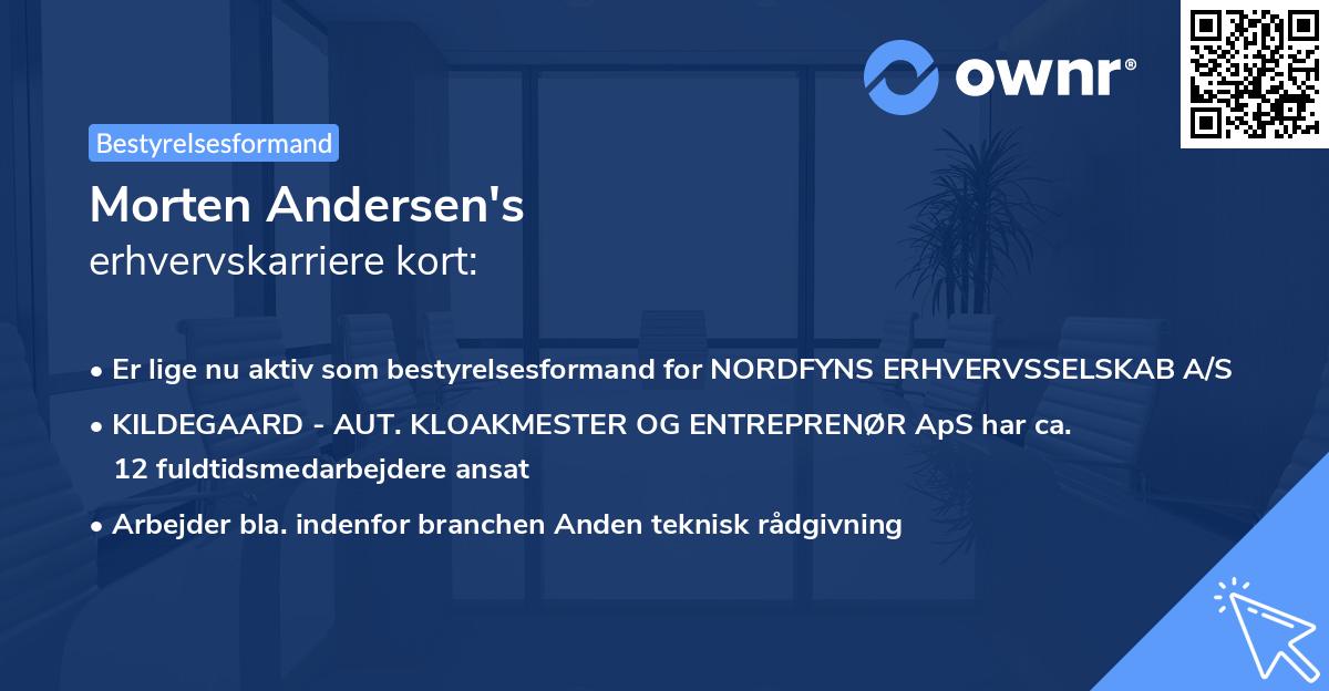 Morten Andersen's erhvervskarriere kort