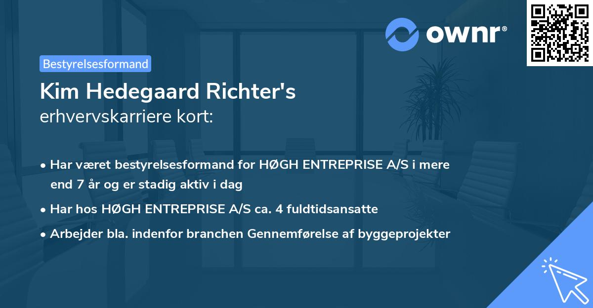 Kim Hedegaard Richter's erhvervskarriere kort