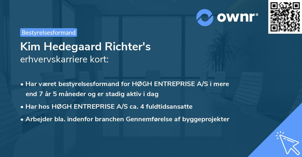 Kim Hedegaard Richter's erhvervskarriere kort