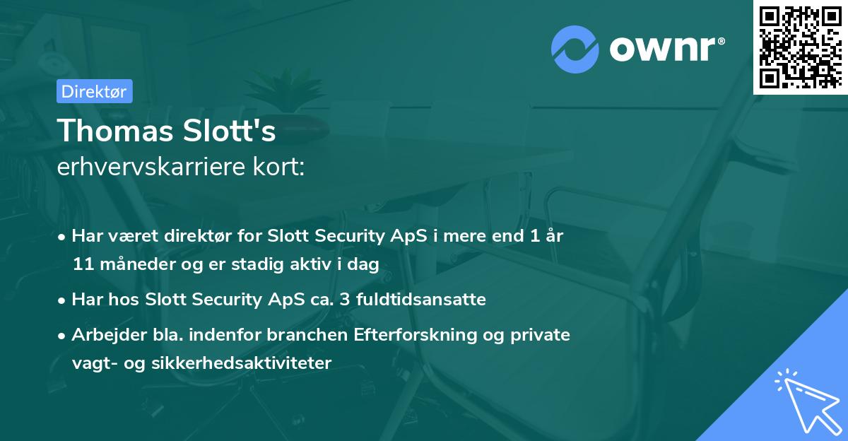 Thomas Slott's erhvervskarriere kort