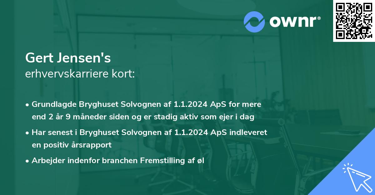Gert Jensen's erhvervskarriere kort