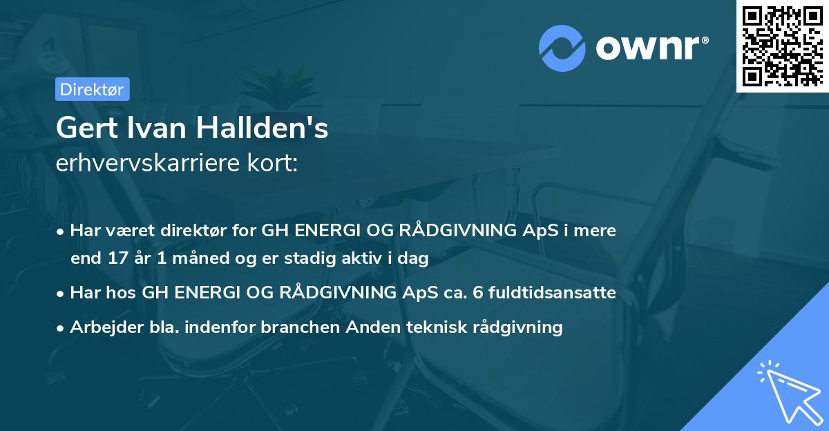 Gert Ivan Hallden's erhvervskarriere kort
