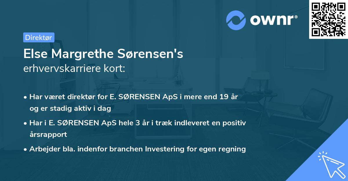 Else Margrethe Sørensen's erhvervskarriere kort