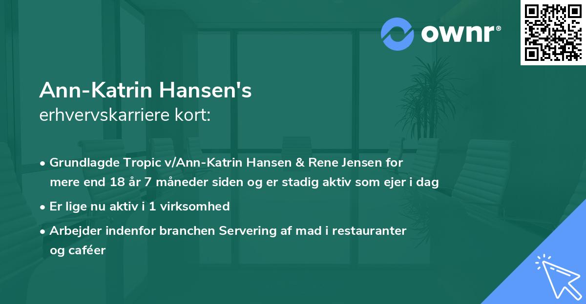 Ann-Katrin Hansen's erhvervskarriere kort
