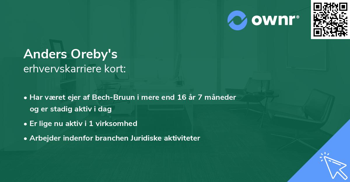 Anders Oreby's erhvervskarriere kort