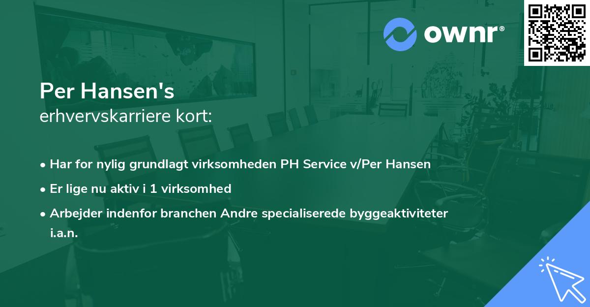 Per Hansen's erhvervskarriere kort