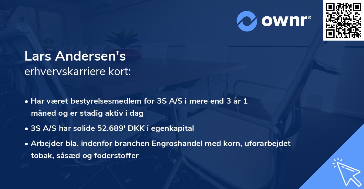 Lars Andersen's erhvervskarriere kort