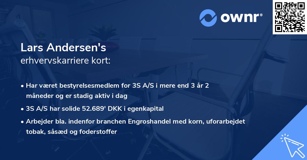 Lars Andersen's erhvervskarriere kort