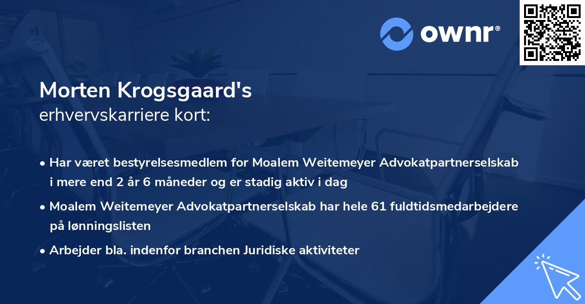 Morten Krogsgaard's erhvervskarriere kort