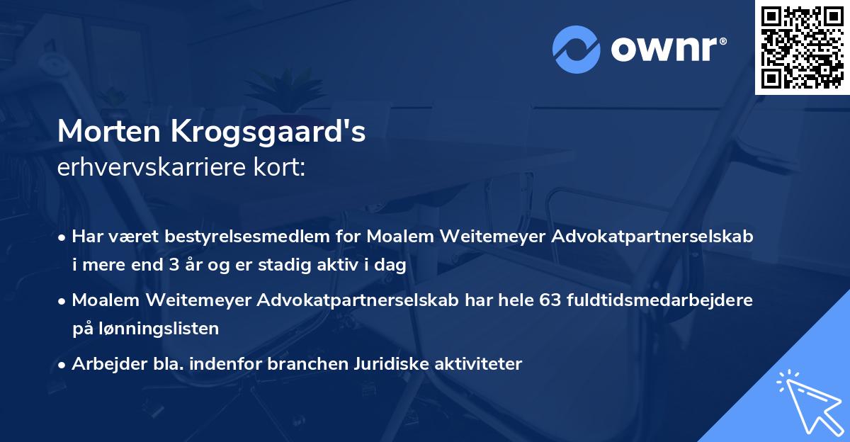 Morten Krogsgaard's erhvervskarriere kort