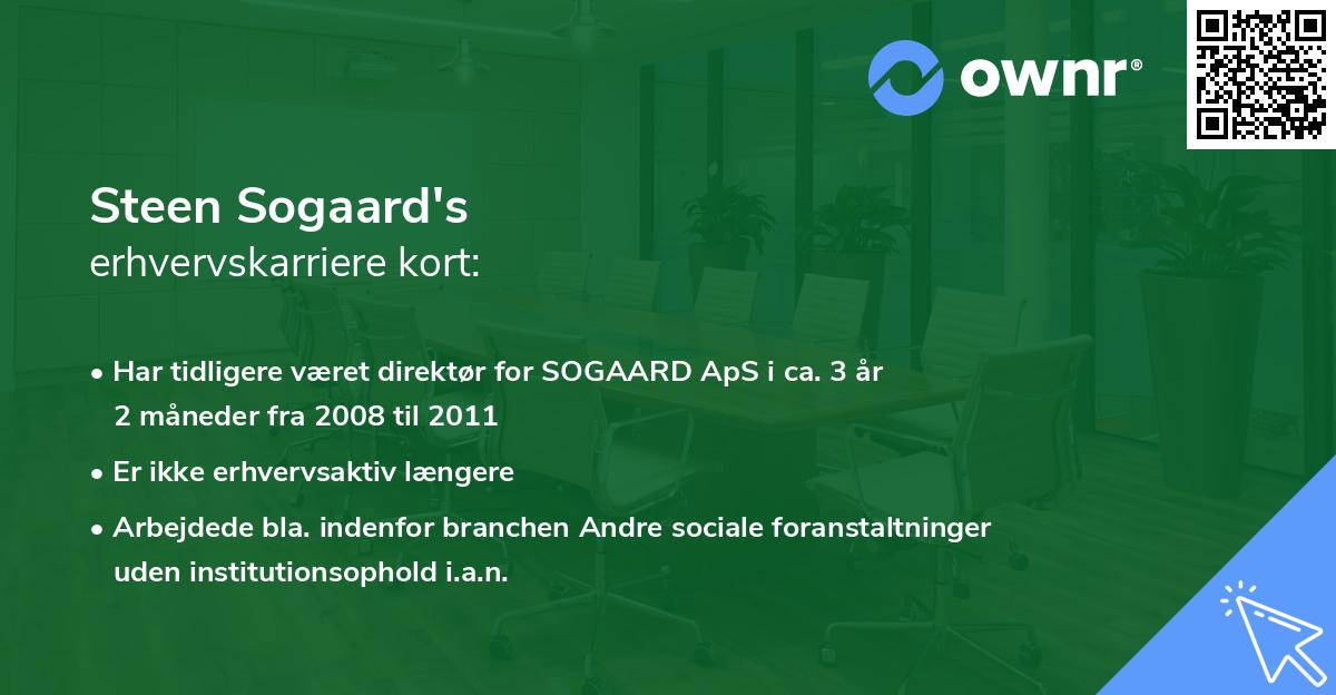 Steen Sogaard's erhvervskarriere kort