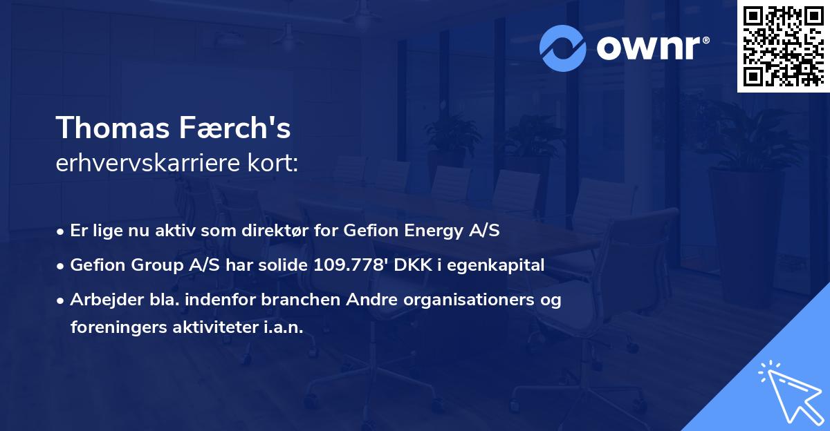 Thomas Færch's erhvervskarriere kort