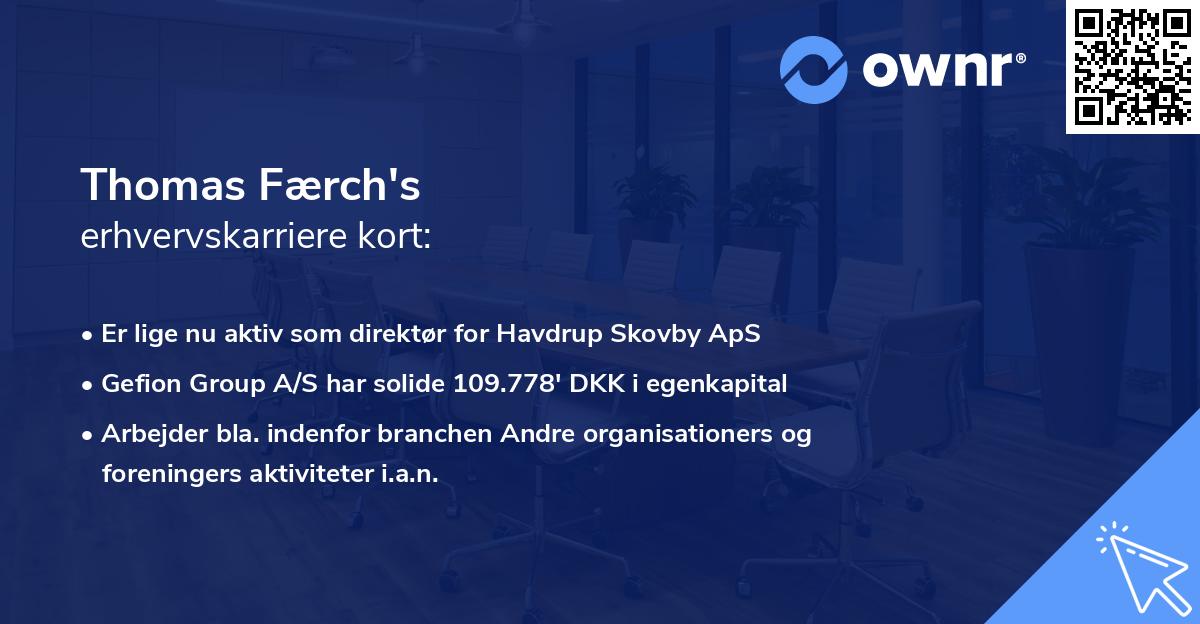 Thomas Færch's erhvervskarriere kort