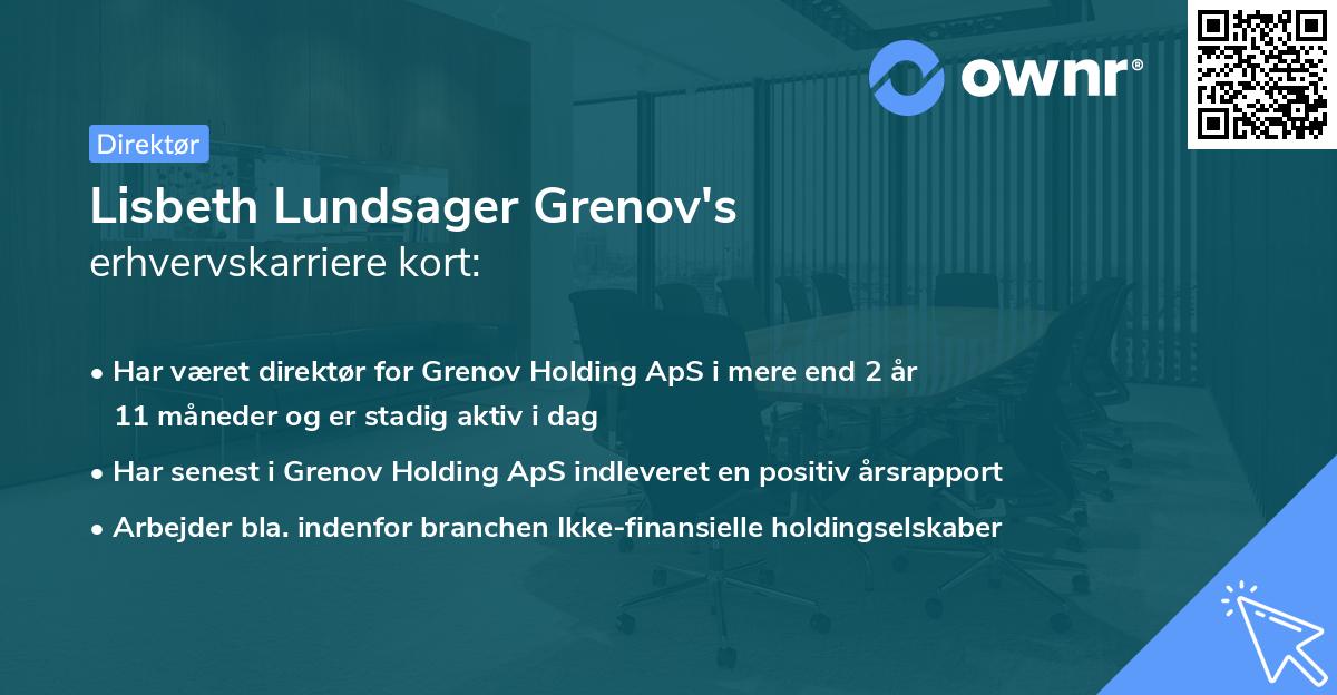 Lisbeth Lundsager Grenov's erhvervskarriere kort