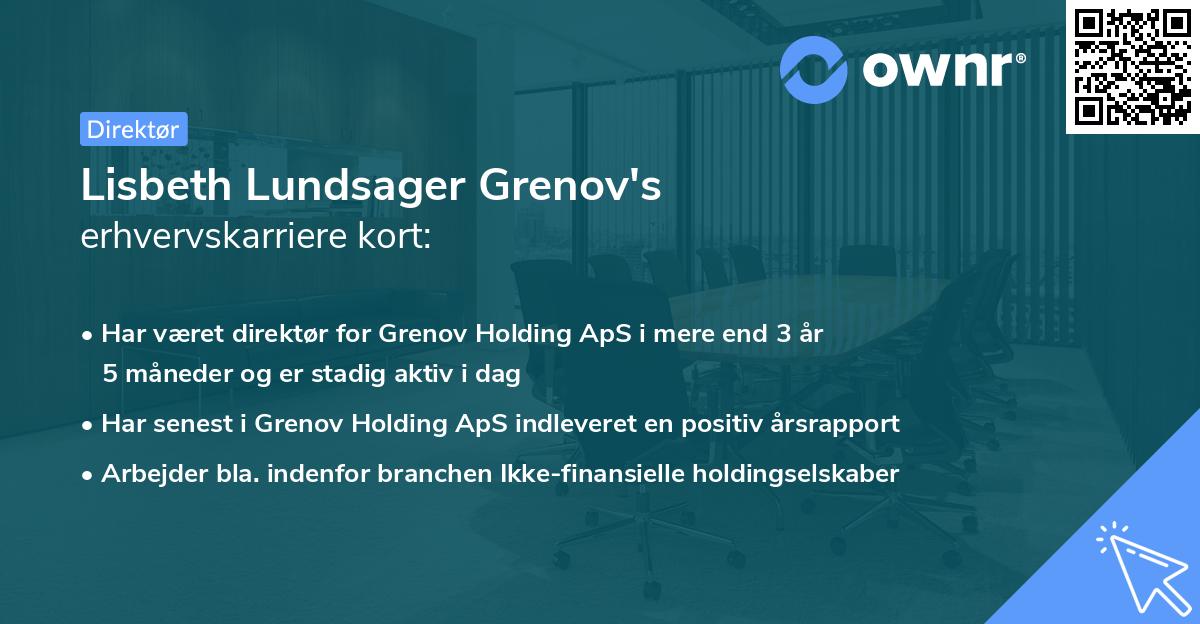 Lisbeth Lundsager Grenov's erhvervskarriere kort