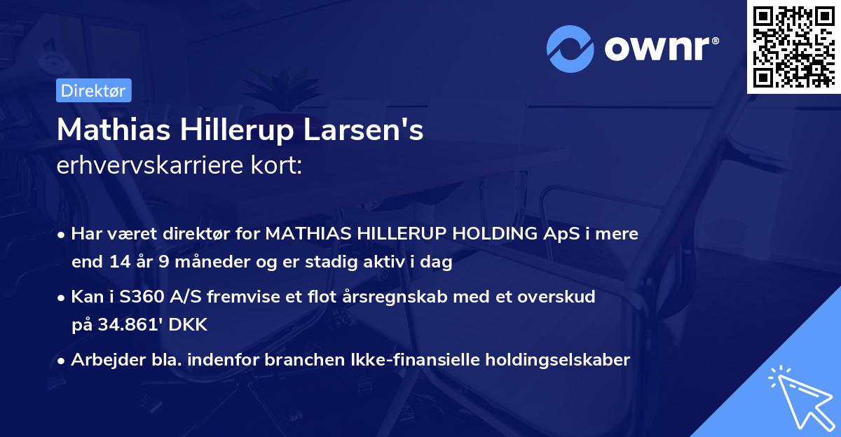 Mathias Hillerup Larsen's erhvervskarriere kort